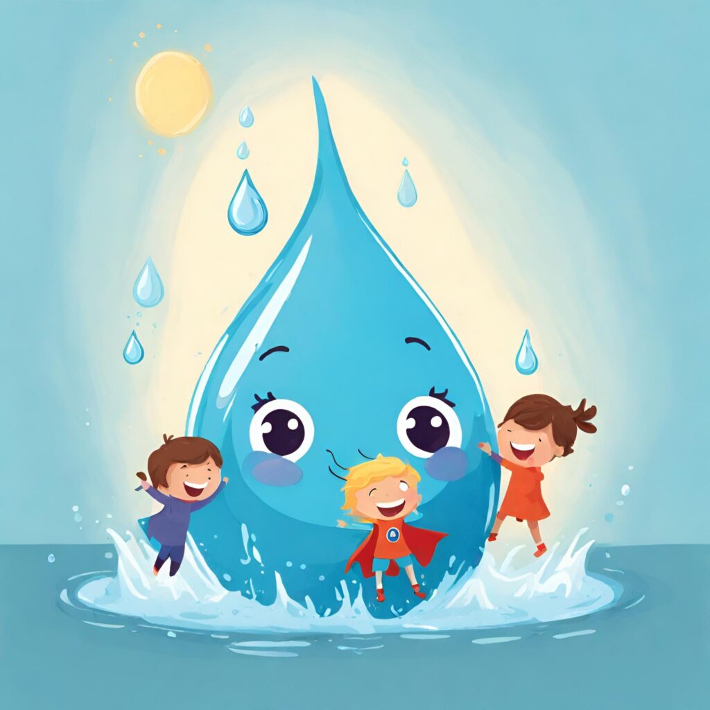 cartel del cuidado del agua para niños de preescolar