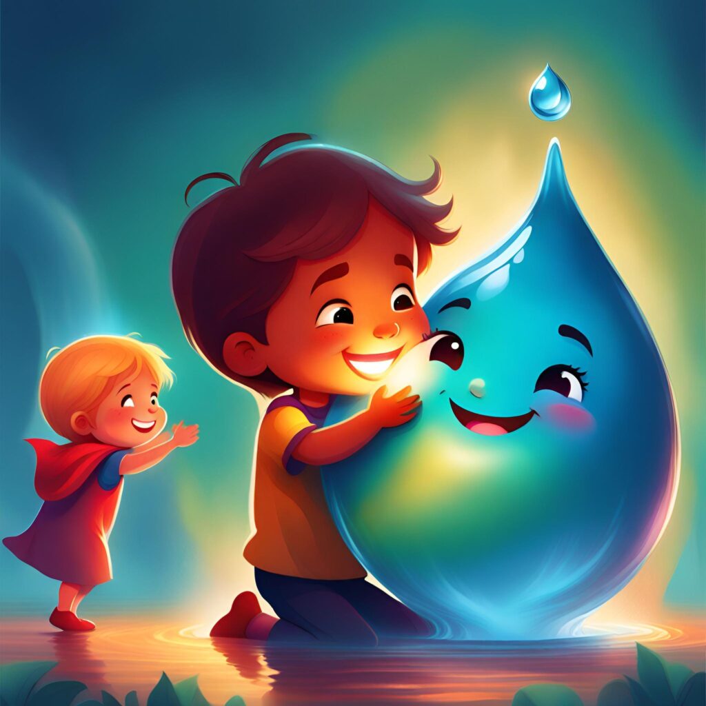 cartel del cuidado del agua para niños de preescolar